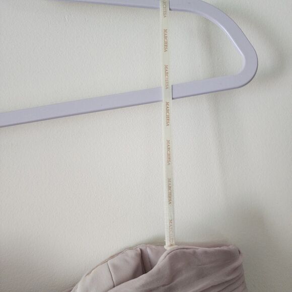 Marchesa Notte Womens Strapless Evening Dress Mauve Chiffon Asymmetric **FLAWS** - Picture 5 of 16